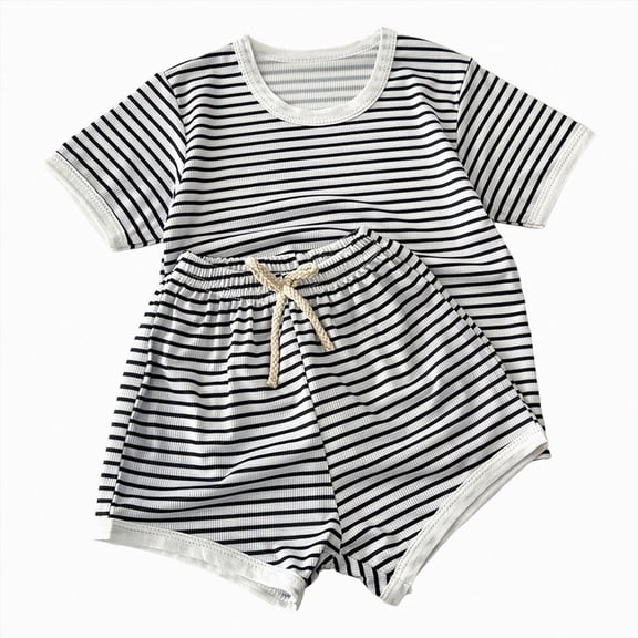Toddler Boy Summer 2-Piece Clothes Sets Short Sleeve Tshirt & Shorts Casual Vacation Beach Outfits 6-12 Months 12-24 Months 2t 3t 4t 5t 6t 7t 8t 9t Children 18-24 Months