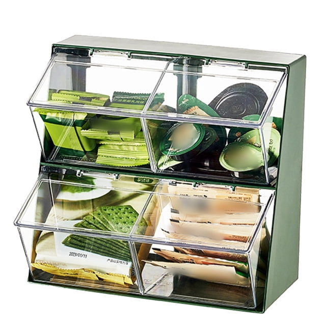 Mosiee Double-Layer Tea Bag Storage Box Desktop Coffee Table Capsule Coffee Tea Storage