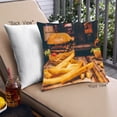 thumbnail image 1 of Ahgly Company Coussin Extérieur Hamburger, 18 Pouces par 18 Pouces, 1 of 6