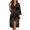 Black Mandala, variant on Shark Pattern Bath Robes for Women Lightweight Loungewear Breathable Comfort Bathrobe V Neck Pajama Dress with Adjustable Belt