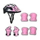 thumbnail image 1 of Conjunto de casco de bicicleta para niños, casco de patinaje, cómodo y ligero, con coderas. Rosa, 1 of 8