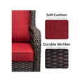thumbnail image 3 of Eastvita 3 Pieces Rattan Swivel Rocking Chair Outdoor. 360 Degree Swivel Patio Bistro Conversation Furniture Set With Premium Cushions And Armored Glass Top Side Table For Garden. Backyard, 3 of 7