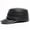 Black, variant on Genuine Leather Hat Autumn Winter Men's Cowhide Mi-litary Hats With Ears Adjustable Size Flat Cap Male Bone Snap-back Cap ,Soft Feel