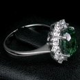 thumbnail image 4 of HeartsAndYou 2ct Oval Natural Green Emerald Moissanite Floral Halo Ring 14k SOLID White Gold, 4 of 9