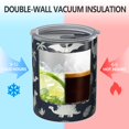 thumbnail image 2 of 12oz Coffee Tumblers Gray Dinosaurs Exotic Leaves Stainless Steel Vacuum Insulated Travel Tumbler Coffee Cups Mug with Lid and Straw with Cleaning Brush for Cold & Hot Drinks, 2 of 5