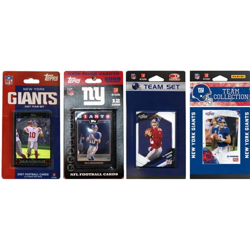 NFL 5 Different Licensed Trading Card Team Sets, New York Giants