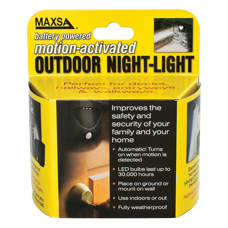 MAXSA Innovations Battery-Powered Motion-Activated Outdoor Night