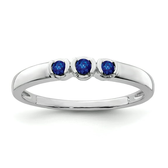 Primal Silver Sterling Silver Rhodium-plated Sapphire Ring