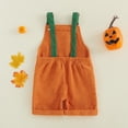 thumbnail image 4 of Toddler Halloween Outfit Pumpkin Ghost Boys Girls Overalls Fall clothes Halloween Orange 100, 4 of 5