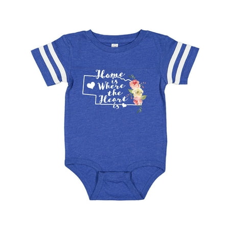 

Inktastic Nebraska Home is Where the Heart is with Watercolor Floral Gift Baby Boy or Baby Girl Bodysuit