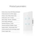 thumbnail image 2 of Interrupteur Tactile Mural Intelligent Wifi Us Fonctionne avec Homekit Fil Neutre Double Mode, 2 of 9