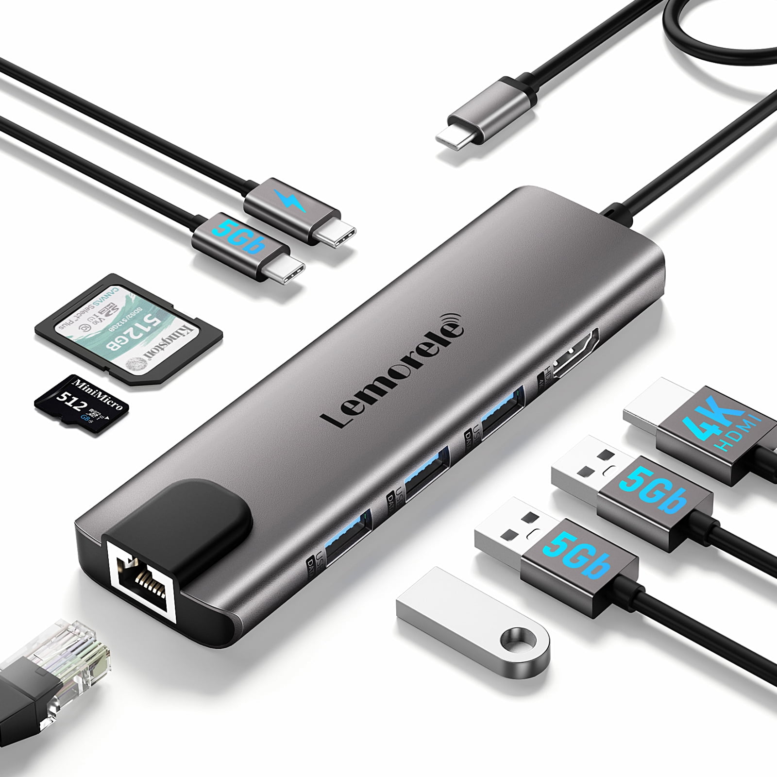 Dell 6-in-1 Laptop PC Universal Expansion Connector: USB-C
