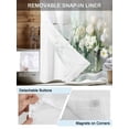 thumbnail image 3 of No Hook Cloth Fabric Shower Curtain with Snap in Liner, Daisies Flowers Waterproof Shower Curtains Set with See Through Top Window, Vintage Watercolor Bottle Floral Bath Curtains Shower 54"x78", 3 of 6