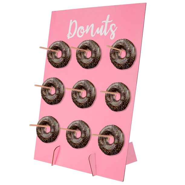 Morima Wooden Donut Stand Doughnut Holder with 9 Support Bars Reusable