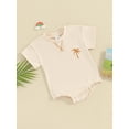 thumbnail image 3 of Biekopu Baby Bubble Romper Casual Short Sleeve Tree/Floral Embroidery Bodysuit Infant Summer Tops, 3 of 9