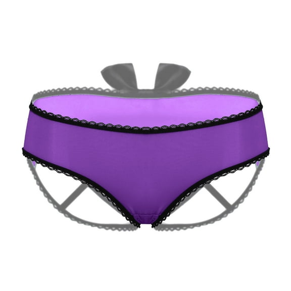 Women's Briefs Womens Underwear Seamless plus Size Boy Short Panties Women Satin French Knickers for Women G String plus Size Panties for Bikini Brief Pads Thongs Bikini Small Underwear Purple One