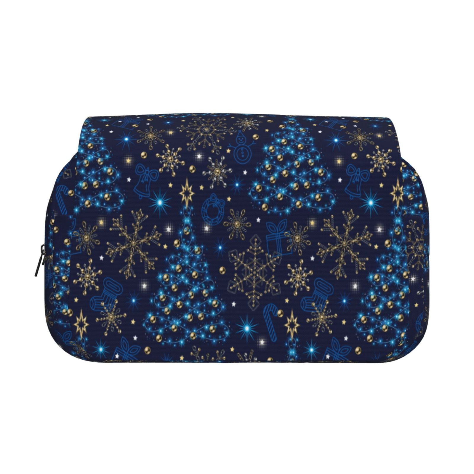 Rateoe Christmas Tree Pattern Double Clamshell Pen Case, Storage Organizer with Two Zipper Compartments– Holds Up to 50 Pencils & Pens