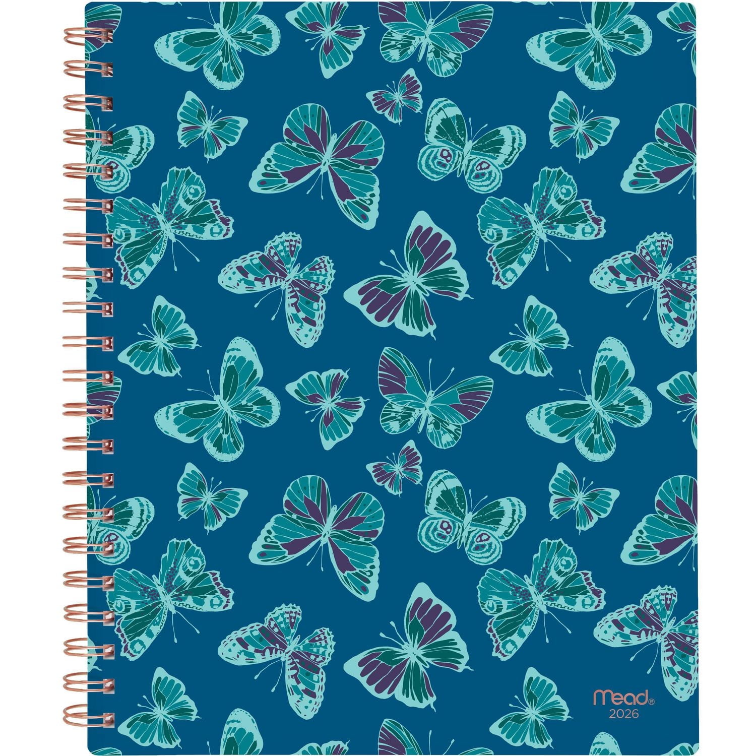 Mead® Butterfly Aqua LG WM HC Plnr, 2026, Planner