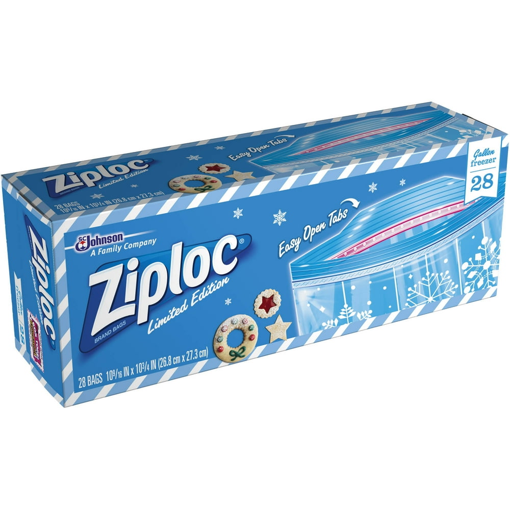 Ziploc Limited Edition Holiday Freezer Bags Gallon 28 ct