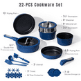 thumbnail image 3 of Carote 22 Pcs Nonstick Cookware  Set, Nonstick Pots and Pans with Detachable Handle, Oven Safe, Induction Cookware, Stackable Kitchen Set, Blue, 3 of 8