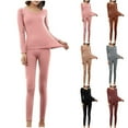 thumbnail image 5 of SnZhen Winter Loungewear Thermal Underwear Set Women Long Sleeved Solid Color Round Neck Warm Suits Pajama Set, 5 of 5