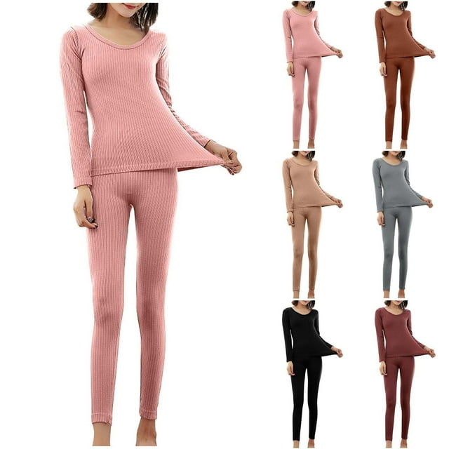 Bovxnpu Ensemble de Pyjamas pour Femmes, Vêtements de Nuit Décontractés Ensembles de Vêtements de Détente, Ensemble de Pyjama Décontracté à Manches Longues Col Rond Base Chaude Haut Pantalon