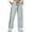 Gray, variant on Women Casual Cotton Solid Drawstring Elastic Waist Long Straight Pants