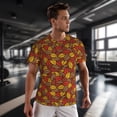 thumbnail image 3 of Wukai Fall Leaves Print Men's Short-Sleeved Mesh T-Shirt,Quick-Dry Short Sleeve Workout T-Shirt-4X-Large, 3 of 8