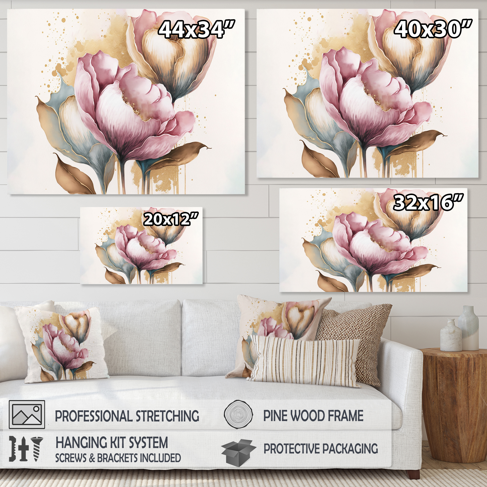 Designart Pink Cally Lily Arrangement Canvas Wall Art