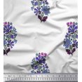 thumbnail image 1 of Soimoi Modal Satin Fabric Leaves & Floral Block Print Fabric by The Yard 42 Inch Wide, 1 of 3