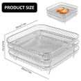 thumbnail image 2 of 3Pcs Steel Air Fryer Basket, Three Layer Stainless Steel Square Racks Fit for 7.5L-8L Square Air Fryer and Instant Vortex Fryer, 2 of 7