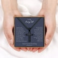thumbnail image 5 of Turandoss Cross Necklace Gift for Dad Stainless Steel Black Cross Necklace for Men Dad Jewelry Best Dad Gifts Papa Gift Cross Pendant Necklace for Men Fathers Birthday Gift for Dad from Daughter Son, 5 of 7