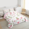 thumbnail image 3 of Homewish Cartoon Butterflies Bedding Comforter Set,Rustic Plant Leaves Twin Comforter Sets,Pink White Green Bedding Set For Girl Teens,Breathable Home Decor Reversible,2-Piece, 3 of 8