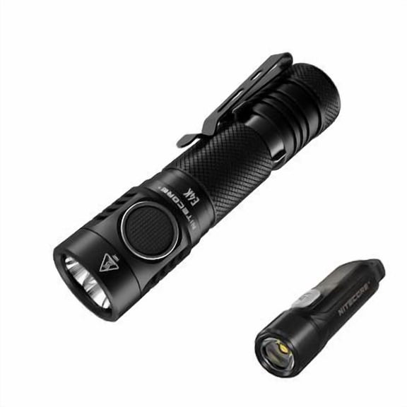 Combo: NITECORE E4K Next generation Flashlight - 4400 Lumens w/Tiki Mini Keychain Light -300 Lumens