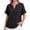 Black, variant on Womens Short Sleeve V Neck T-Shirts Casual Cotton Linen Blend Tops with Pockets Oversized Relaxed Fit Summer Blouses