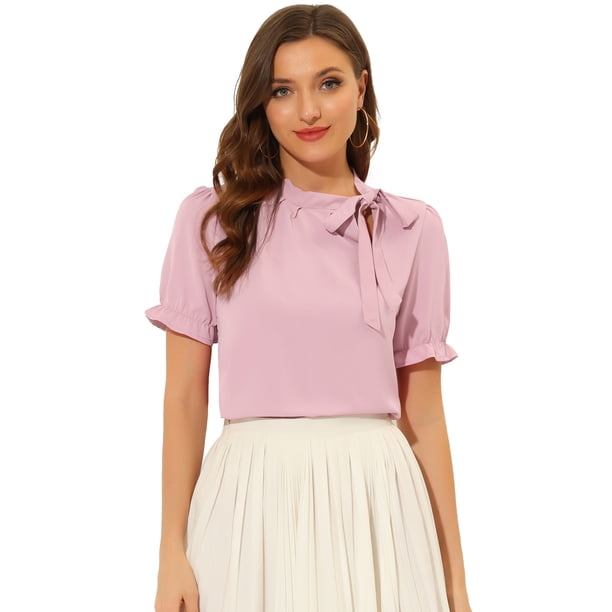 Top Elegante De BluDe ManCorDe OficiDe Las Camisas Del Cuello De PajariDe Las Mujeres Rogris XL