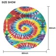 thumbnail image 6 of Colorful Tie Dye Pattern Round Tablecloth 60"x60",Wrinkle Wipeable Table Cloth for Kitchen Dining Room Picnic Patio Party, 6 of 6