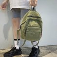 thumbnail image 2 of Guardurnaity Color sólido Reemplazo Cremallera Transpirable Correa doble Estilo simple Gran capacidad Forro de poliéster escolar Mochilas Verde, 2 of 6