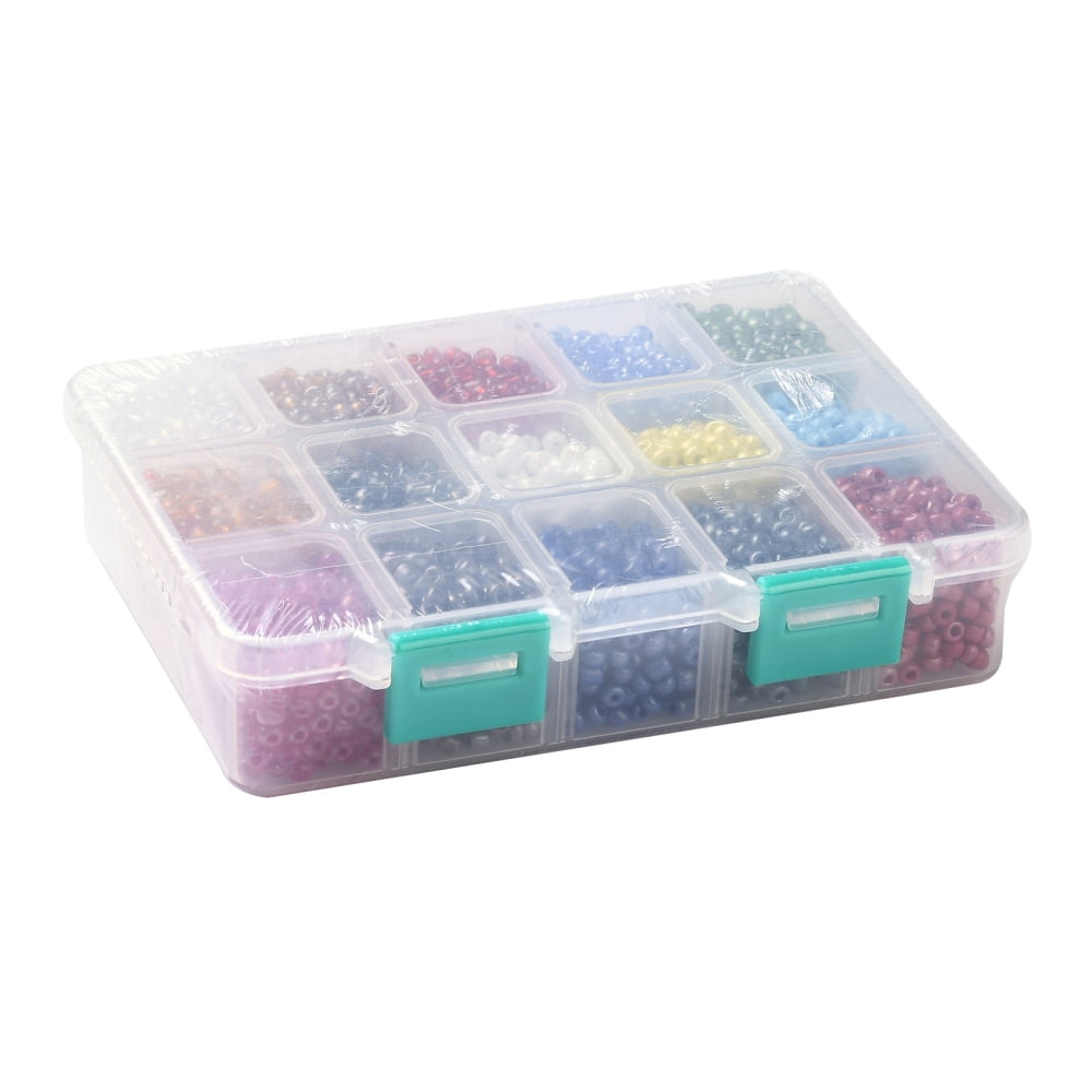 1box 375G 15 colors Glass Seed Beads Opaque colors Lustered Round Mixed color 6/0 4~5x2.5~4.5mm Hole: 1.2~1.5mm 25g/color