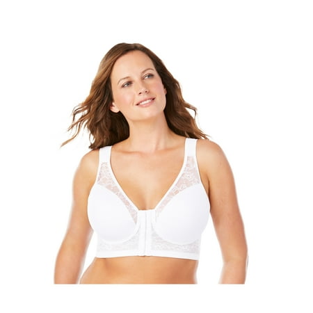 

Leading Lady Women s Plus Size Ava Front-Close Lace Wireless Posture Bra 5230 Bra