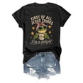 thumbnail image 3 of HOWPAY Funny Graphic Tees for Women First of All Jesus Thinks I'm A Delight T-Shirts Funny Christian Shirts Frog Graphic Tees Summer Tops Black L, 3 of 3