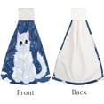 thumbnail image 4 of Hanging Towels 1 Pcs, Dish Towels Snow Kitten Absorbent Hand Towels with Hanging Loop Washcloth for Bathroom Kitchen, 4 of 6