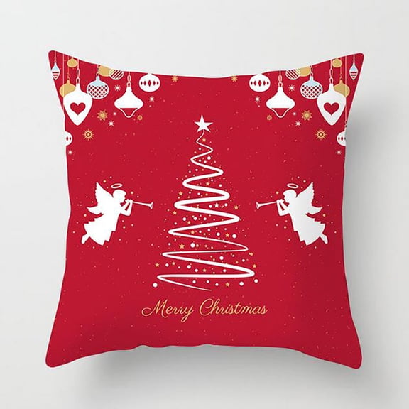 Vikakiooze 2022 Christmas Pillow Case Glitter Polyester Sofa Throw Cushion Cover Home Decor 1pcs