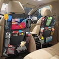 thumbnail image 2 of Car Multiple Pocket Back Seat Storage Bag Pouch Organizer Car Backseat Organizer Phone Pocket Pouch for Books Tablet Mobile Drinks Tissue (Black), 2 of 4