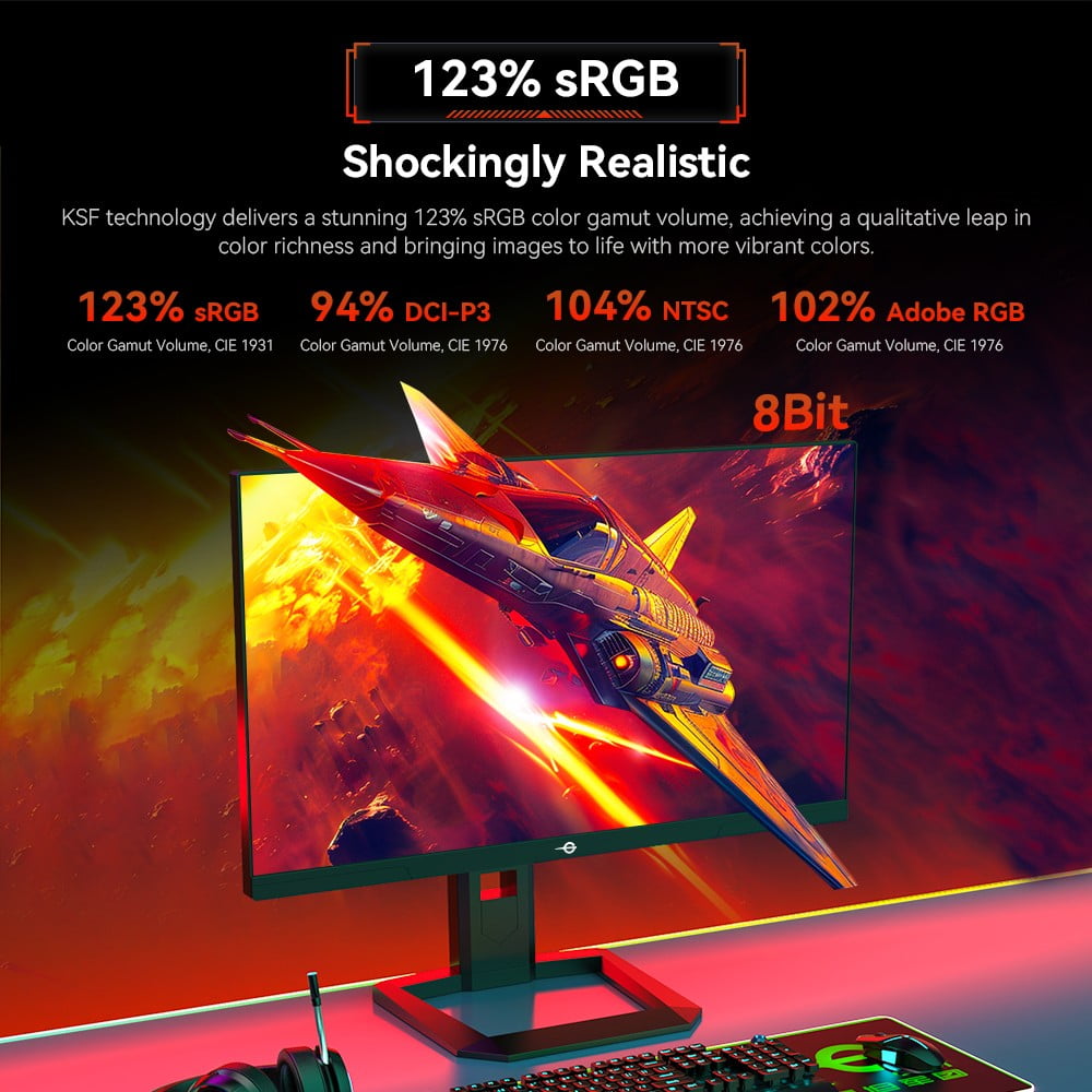 P2510S PLUS 2K QHD 240Hz IPS Gaming Monitor with HDR500, 1ms GTG, and Custom Display Modes-TITAN ARMY