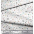 thumbnail image 3 of Soimoi White Heavy Canvas Fabric Snow Flakes & Star Decor Fabric Printed Yard 58 Inch Wide, 3 of 3