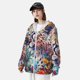 thumbnail image 3 of Balery Vibrant Leopard In Flowers Sudadera ligera de manga larga con capucha y protección solar UPF 50+ para hombre y mujer, ideal para pesca y running-3X-Large, 3 of 7