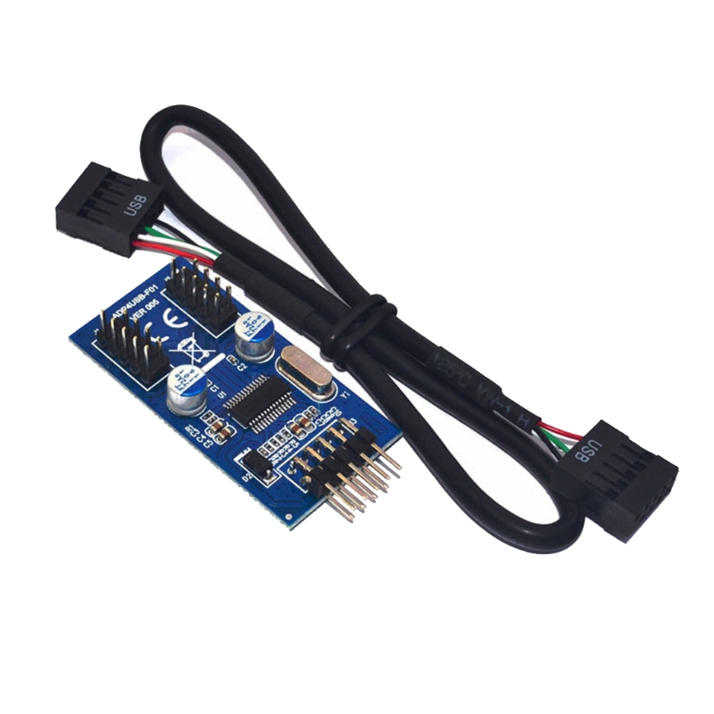 Motherboard USB 9Pin Interface 1 to 2 Female Extension Splitter Cable