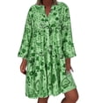 thumbnail image 1 of 2025 Robe Mini Imprimée Ample Été Robes Midi pour Femmes Été Women's Quarter Ladies Wrap Robe d'Été Manche Robe Trois Women's Robes de Soirée pour l'Automne, 1 of 6