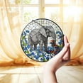 thumbnail image 3 of Elephant With Blue Forget Me Not Flower GLASS Suncatcher, Elephant Home Decor, Elephant Lover Gift, Blue Flower Decor, Suncatcher Decor, 3 of 4
